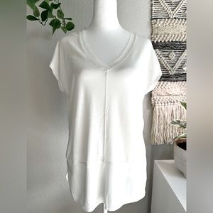 NWOT White Mixed Media Top